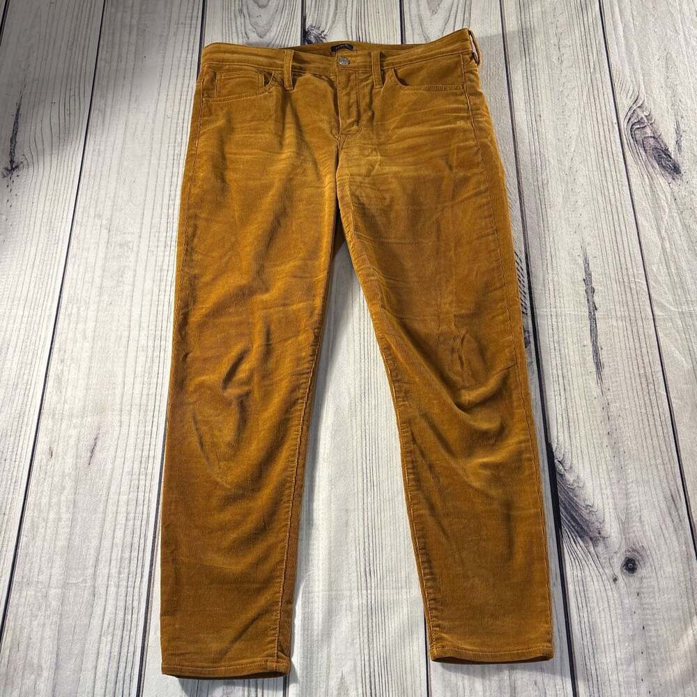 J. Crew Mustard Yellow Gold Corduroy Straight Fit High Rise Pants 30
